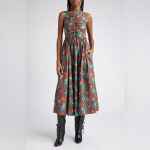 Ulla Johnson Mimi dress Tropical womens size 00 Floral Sleeveless Midi Dress